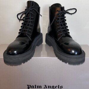 Palm Angels Leather Combat Boots - Size 38